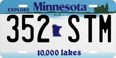 MN license plate 352STM