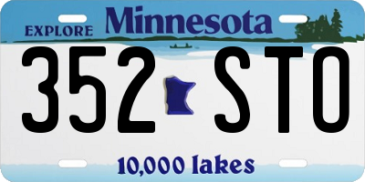 MN license plate 352STO