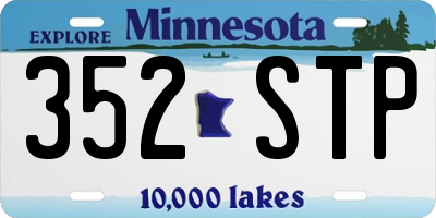 MN license plate 352STP