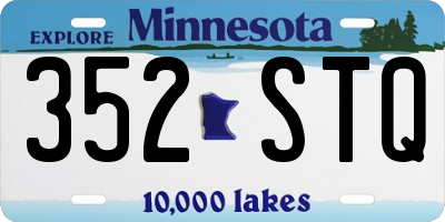 MN license plate 352STQ