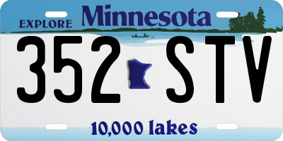 MN license plate 352STV