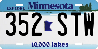 MN license plate 352STW