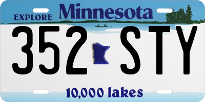 MN license plate 352STY