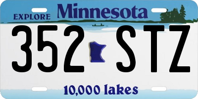 MN license plate 352STZ