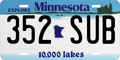 MN license plate 352SUB