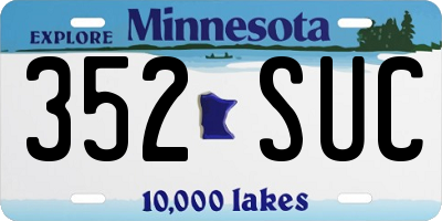MN license plate 352SUC
