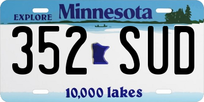MN license plate 352SUD