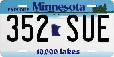 MN license plate 352SUE