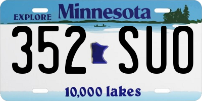 MN license plate 352SUO