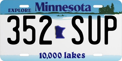 MN license plate 352SUP