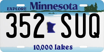 MN license plate 352SUQ