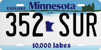 MN license plate 352SUR