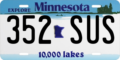 MN license plate 352SUS