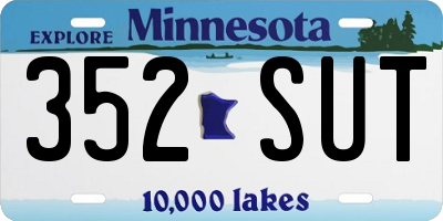 MN license plate 352SUT