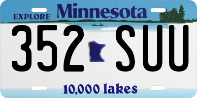 MN license plate 352SUU