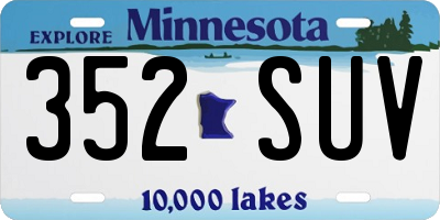 MN license plate 352SUV