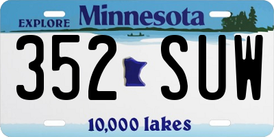 MN license plate 352SUW
