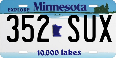 MN license plate 352SUX