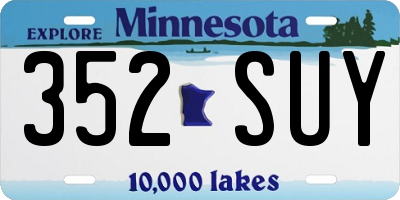 MN license plate 352SUY