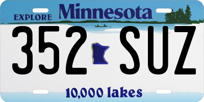 MN license plate 352SUZ