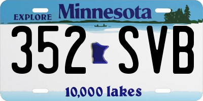 MN license plate 352SVB