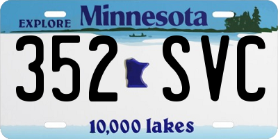 MN license plate 352SVC