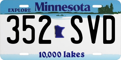 MN license plate 352SVD