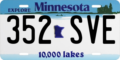 MN license plate 352SVE