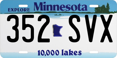 MN license plate 352SVX