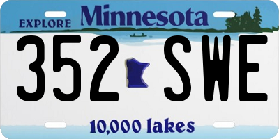 MN license plate 352SWE