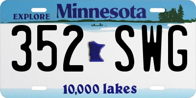 MN license plate 352SWG
