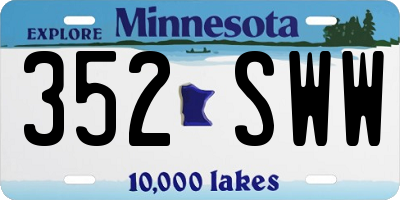 MN license plate 352SWW