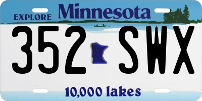 MN license plate 352SWX