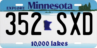 MN license plate 352SXD