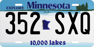 MN license plate 352SXQ