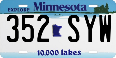 MN license plate 352SYW