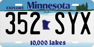 MN license plate 352SYX