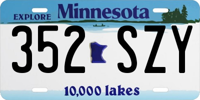 MN license plate 352SZY