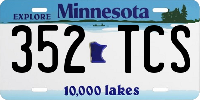 MN license plate 352TCS