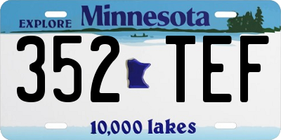 MN license plate 352TEF