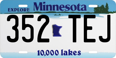 MN license plate 352TEJ