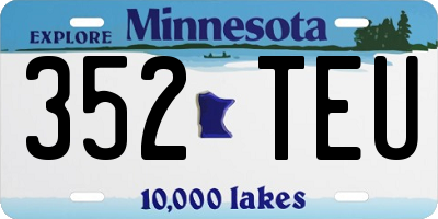MN license plate 352TEU