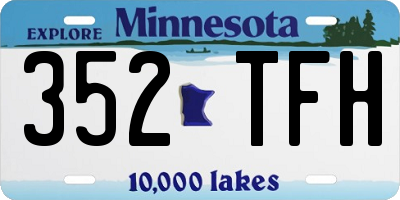 MN license plate 352TFH