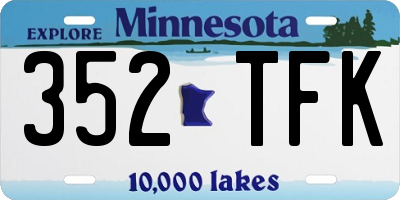 MN license plate 352TFK