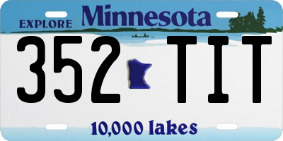 MN license plate 352TIT