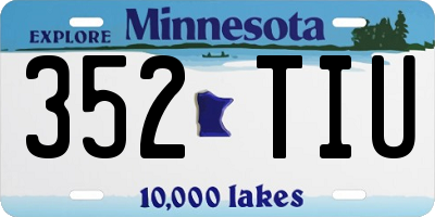 MN license plate 352TIU