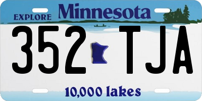 MN license plate 352TJA