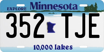 MN license plate 352TJE