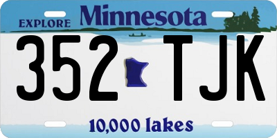 MN license plate 352TJK