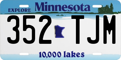MN license plate 352TJM